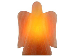 Přírodní solná lampa elektrická  anděll - cca 1470 g - výška 16 cm