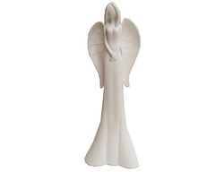 Dekorativní anděl bílý glazura 42 cm