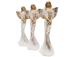 Dekorativní anděl bílo-cihlový 35 cm